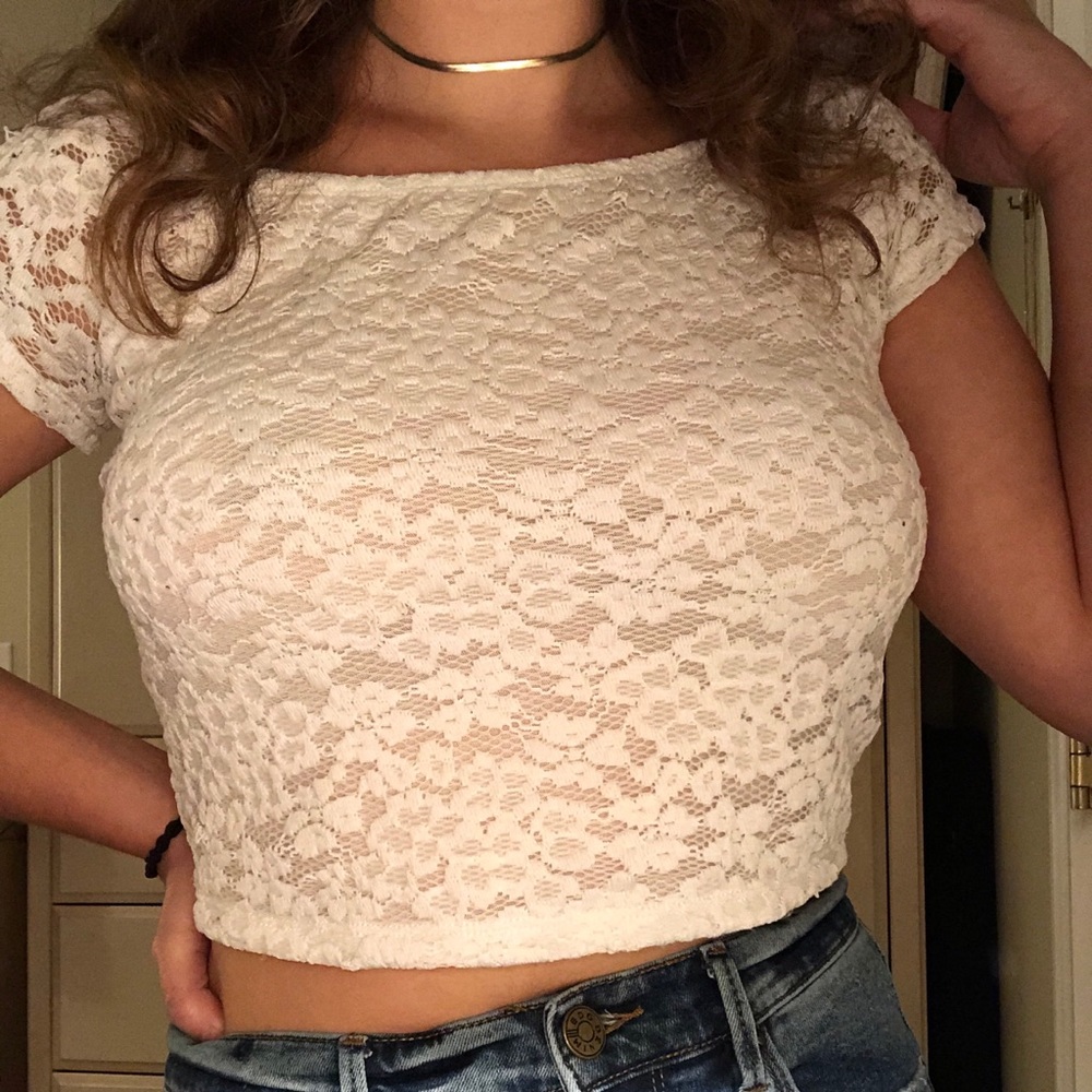 Lace Floral Crop Top